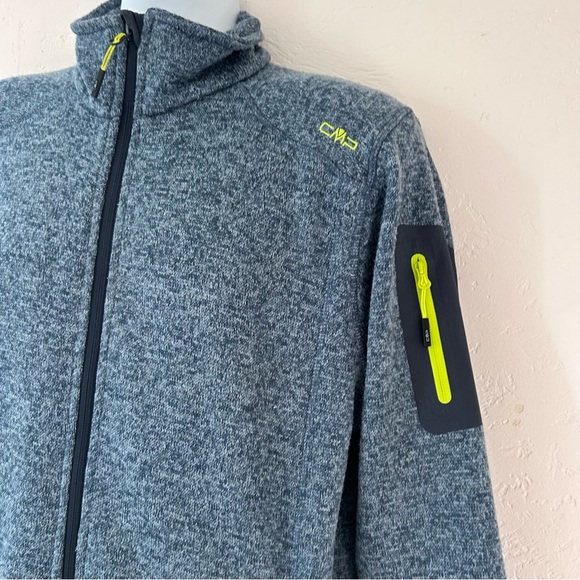 CMP Men’s Knit-Tech Fleece Jacket Heather Blue Size L Outdoor Gorpcore Italy - Picture 3 of 13